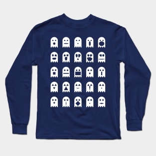 Halloween Ghost Emoticons Long Sleeve T-Shirt